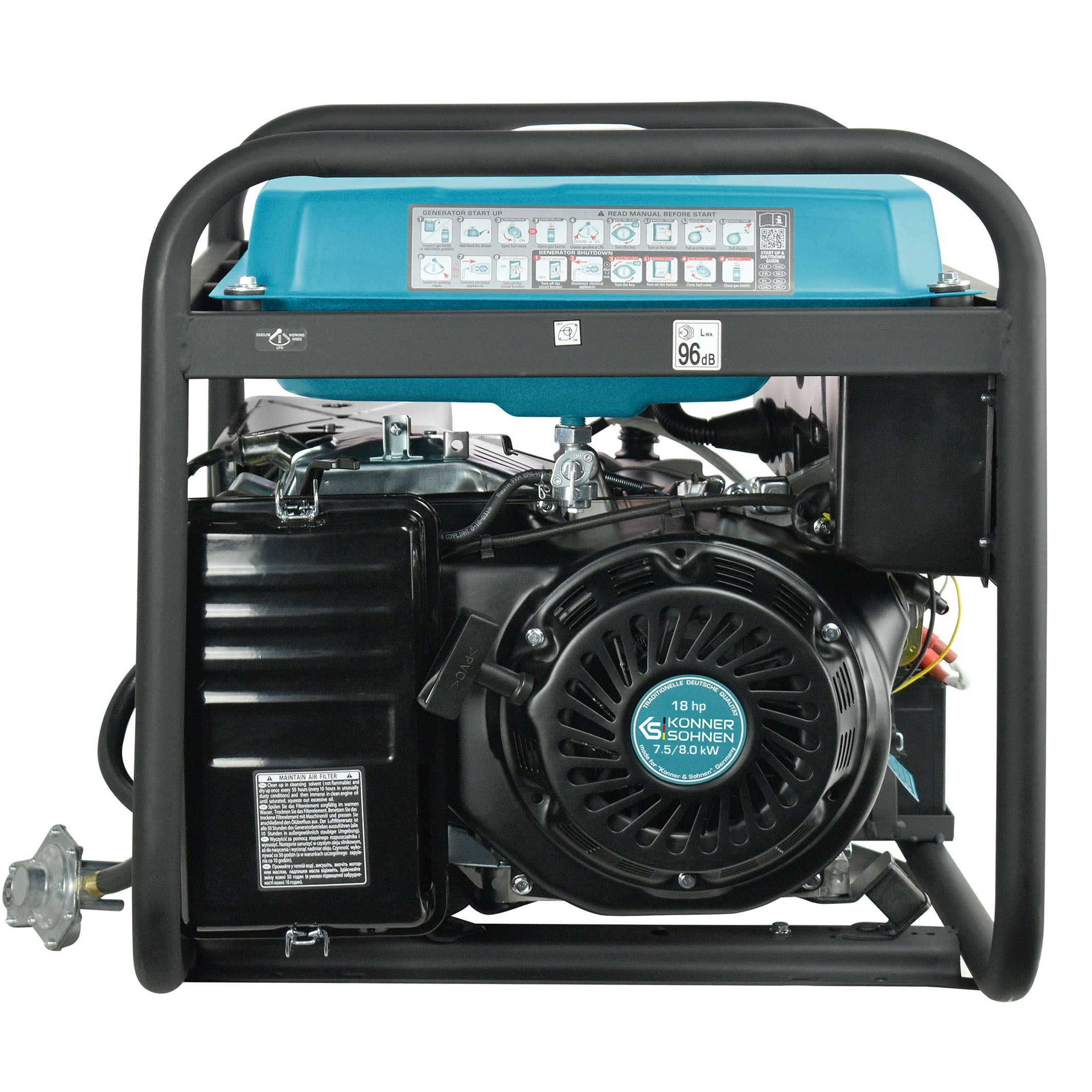 Generador híbrido de gasolina y gas 