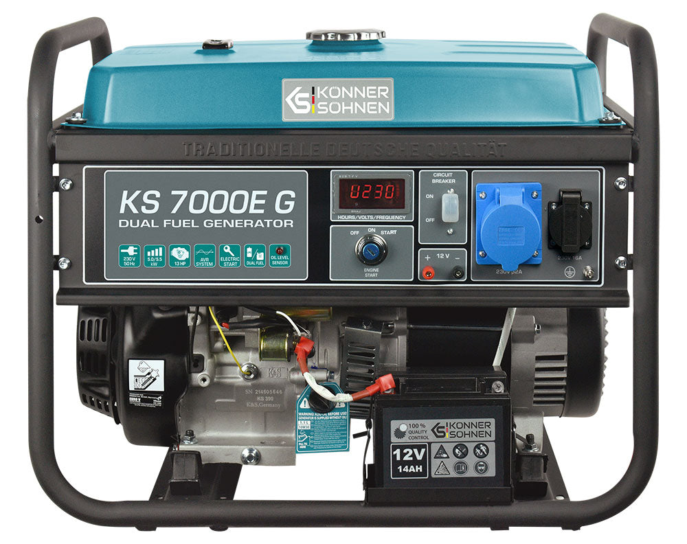 Generador híbrido de gasolina y gas "Könner & Söhnen" KS 7000E G (ID 1004)