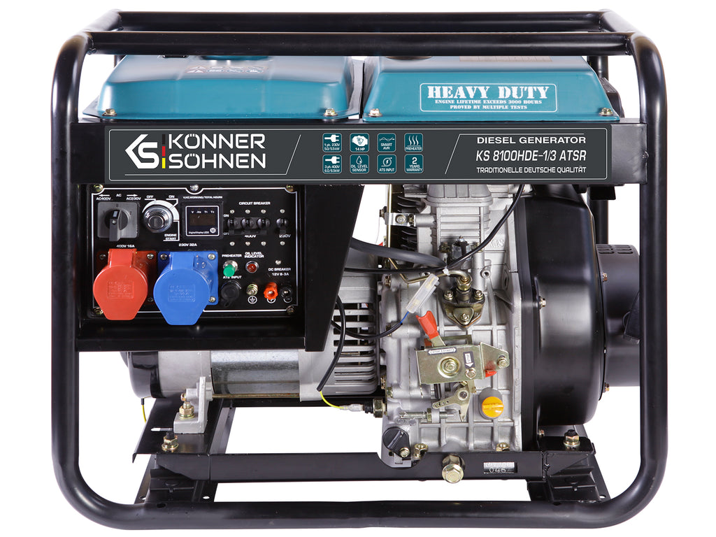 Générateur diesel "Könner & Söhnen" KS 8100HDE-1/3 ATSR (EURO V)